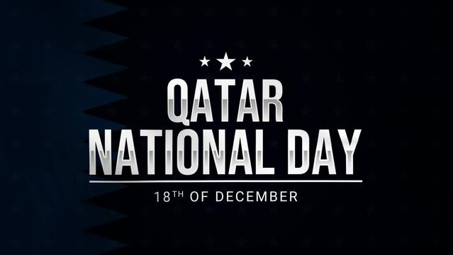 Happy national day Qatar on december 18. 4K waving animation for national day of Qatar