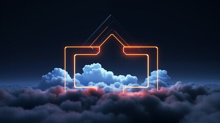 3D Rendered Neon Glow Abstract Backgrounds: Magenta Tones, Dynamic Ribbons, Virtual Clouds & Glowing Geometric Shapes in Dark Settings for Futuristic, Energy-Themed Wallpapers - generativ ai 