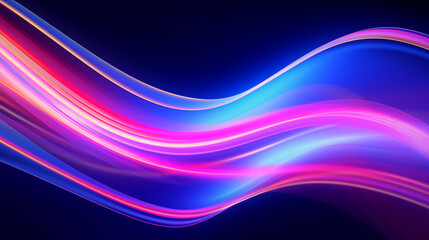 3D Rendered Neon Glow Abstract Backgrounds: Magenta Tones, Dynamic Ribbons, Virtual Clouds & Glowing Geometric Shapes in Dark Settings for Futuristic, Energy-Themed Wallpapers - generativ ai 