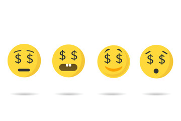 Emoji with dollar icon. Cash; eyes symbol vector ilustration.
