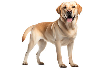 excited standing labrador retriever isolated