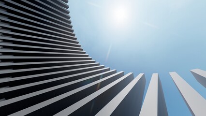 3d render abstract architecture background building geometric shape