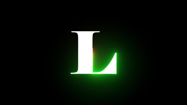 Neon letter L with alpha channel, neon alphabet and letters