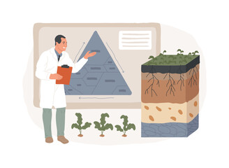 Soil type isolated concept vector illustration. Gardening and agronomy, agricultural practice, soil type test, classification system, efficient land use, determine particle size vector concept.