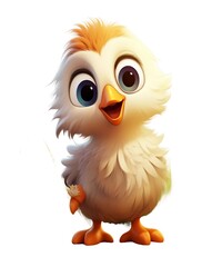 cute chick animation standing on the grass