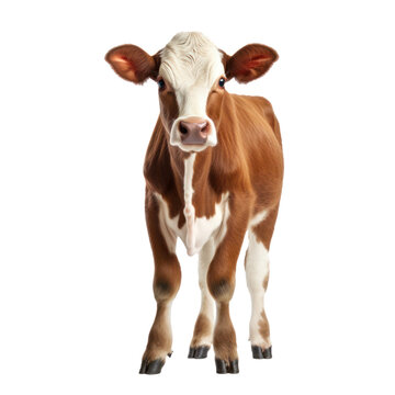 Cow calf bull isolated on white background