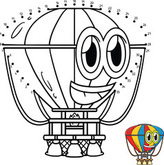 Dot to Dot Hot Air Balloon Vehicle Isolated