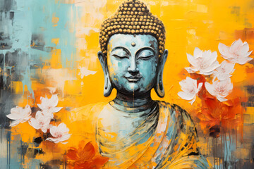 Buddha statue as wallpaper illustration