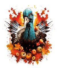 Obraz premium Thanksgiving Turkey Autumn Tradition colorful