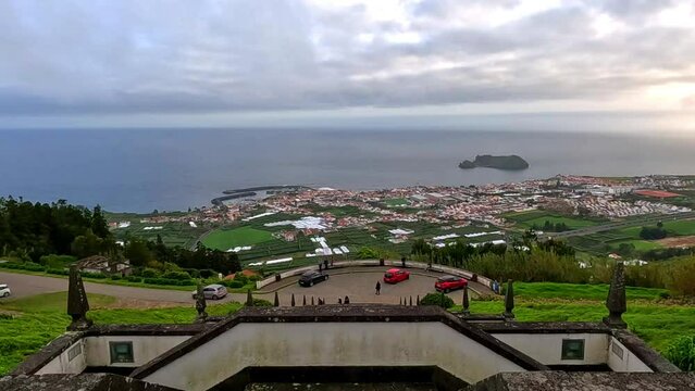 Time lapse from the Ermida de Nossa Senhora da Paz of the Ilh&eacute;u de Vila Franca do Campo in Azores, Portugal