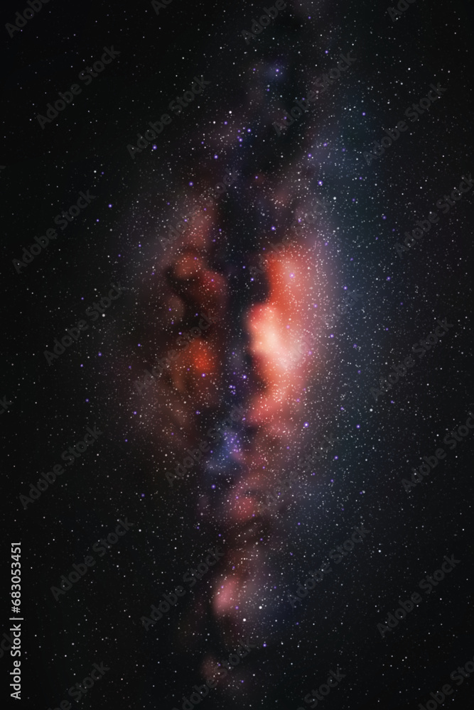 Sticker milky way, stars and nebula. night starry sky. space vector background