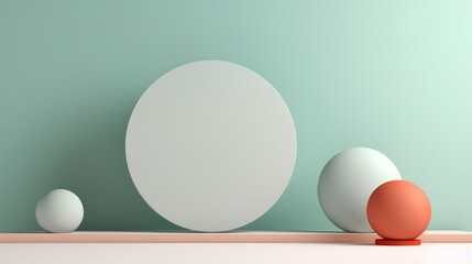 Pastel background with 3d shape and soft pastel color
