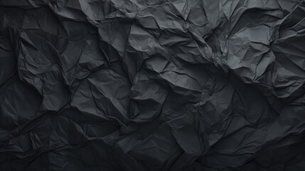 texture crumpled black paper. ai generative