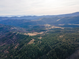 Fototapeta na wymiar Aerial view of Osogovo Mountain, Bulgaria