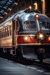 Obraz premium polar express train. christmas decoration