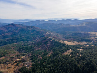 Fototapeta na wymiar Aerial view of Osogovo Mountain, Bulgaria