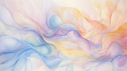 Abstract watercolor painted background in pastel tone in the form of waves