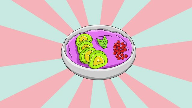 Animation of a green banana ice icon with a rotating background