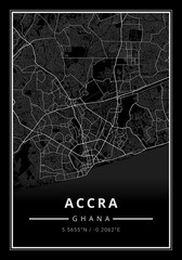 Street map art of Accra city in Ghana - Africa - 683062248