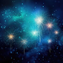 Fototapeta na wymiar Vibrant Night Sky Celebration: Glowing Fireworks Display