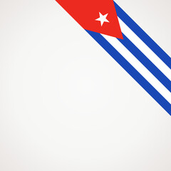 Corner ribbon flag of Cuba