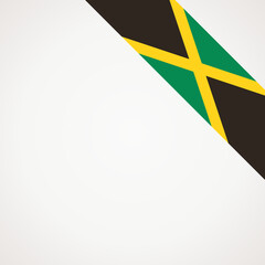Corner ribbon flag of Jamaica