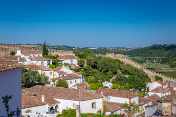Fototapeta na wymiar Aerial view of Obidos town, Oeste region, Leiria District of Portugal