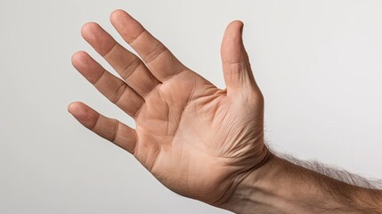 a man's hands making pointing gestures upwards against a clean white background, the clarity and expressiveness of the hand gestures.