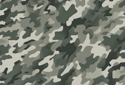 Camouflage seamless pattern. Trendy camo style, repeat. Gray texture, military army green hunting