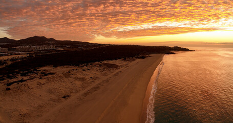 Cabo San Lucas Empty Beach Dream Orange Glowing Clouds Sunset Mexico BCS