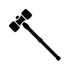 War hammer icon. Black silhouette. Side view. Vector simple flat graphic illustration. Isolated object on a white background. Isolate. - obrazy, fototapety, plakaty