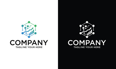 abstract hexagon tech logo design templates