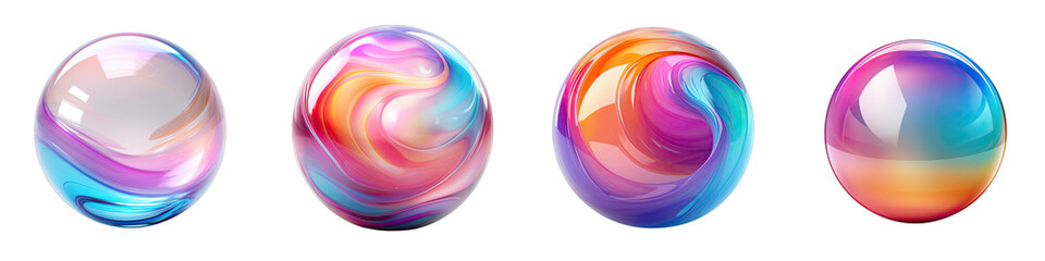 gradient ball liquid sphere  Hyperrealistic Highly Detailed Isolated On Transparent Background Png File - obrazy, fototapety, plakaty