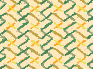 Fototapeta premium Full seamless zigzag pattern. Rough bold vertical stripes. Geometric distressed lines. Abstract grunge vector. Modern graphic background for textile fabric print.