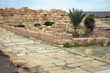 Walls in Roman ancient city Sufetula in Sbeitla city in north-central Tunisia