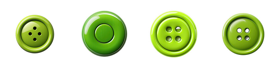 Green button Hyperrealistic Highly Detailed Isolated On Transparent Background Png File