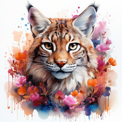 Waterco Bobcat Clipart illustration Generative Ai