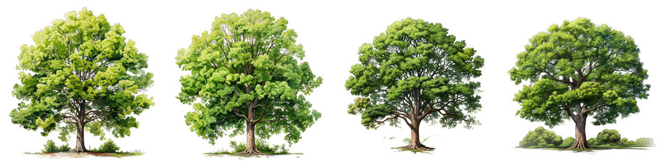 Obraz premium Green tree Hyperrealistic Highly Detailed Isolated On Transparent Background Png File