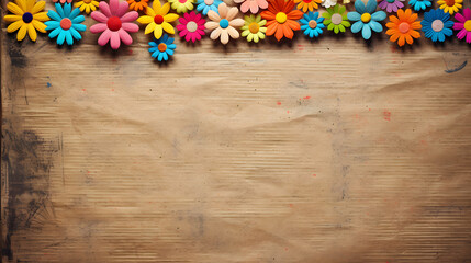 Obraz na płótnie Canvas colorful flowers with old paper