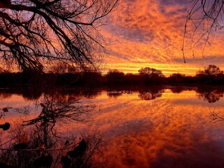 Naklejka premium Sunrise in Arizona on Thanksgiving Day 