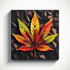 Illustration of a Germany Long Shadow Flag with a Marijuana Leaf, A Creative Tapestry Blending National Colors and Cannabis Culture