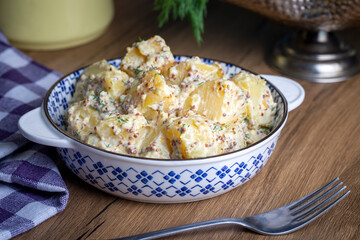 Potato salad with mustard seeds and mayonnaise (Turkish name; patates salatasi)