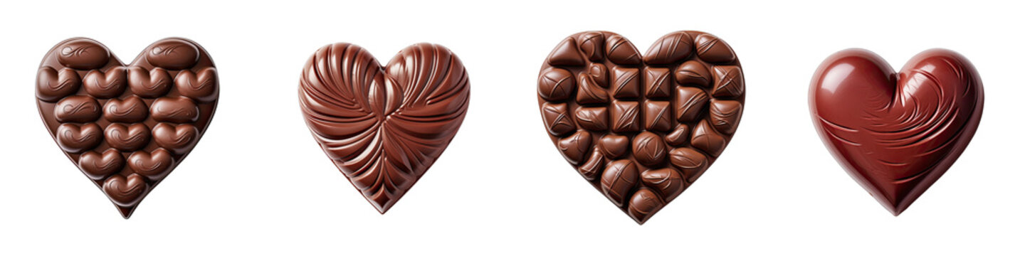 Heart shaped Chocolate Hyperrealistic Highly Detailed Isolated On Transparent Background Png File