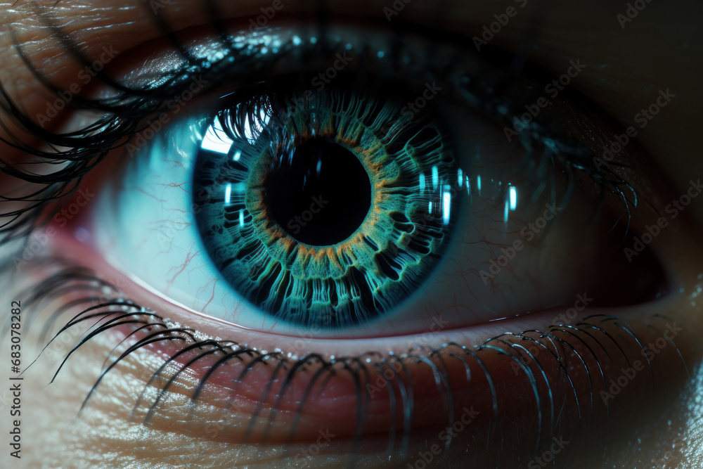 Poster augmented reality contact lenses projecting holographic displays onto the user's field of vision, ex