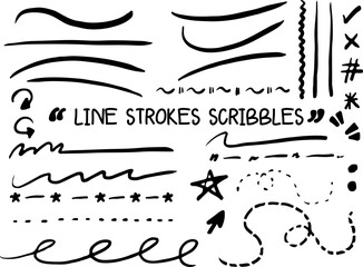Line strokes scribbles dooddle drawing