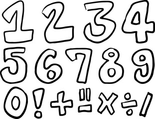 Kid pencil Handrawing Number 