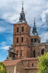 Fototapeta na wymiar View of the Gothic cathedral of Astorga, Spain