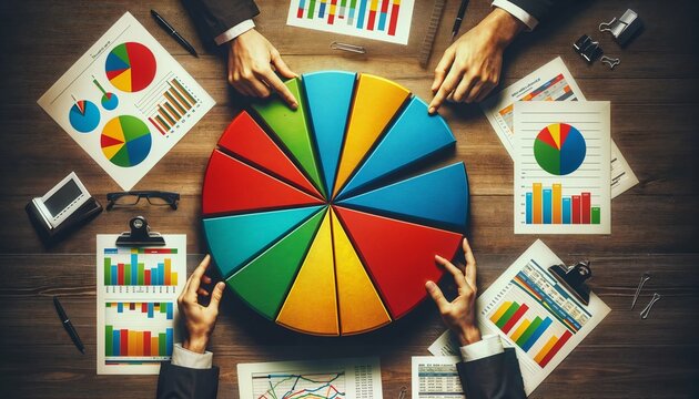 Diversified investment strategy - Managing an investor portfolio with a pie chart