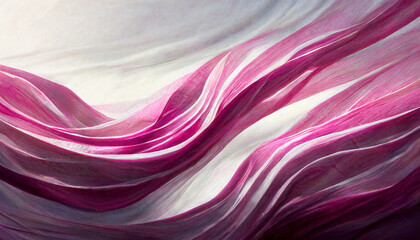 pink silk long waves abstract background narrow. dark on a white canvas