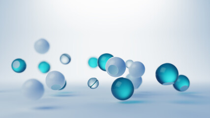 Background 3d abstraction from a group of layers of glass and plastic. 